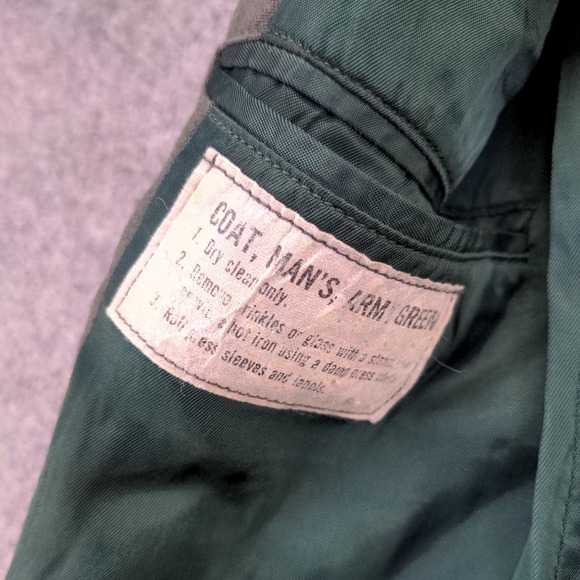 U.S. Army Tropical Dress Coat Green Size 34 Short Poly Wool Blend Uniform - Picture 3 of 14